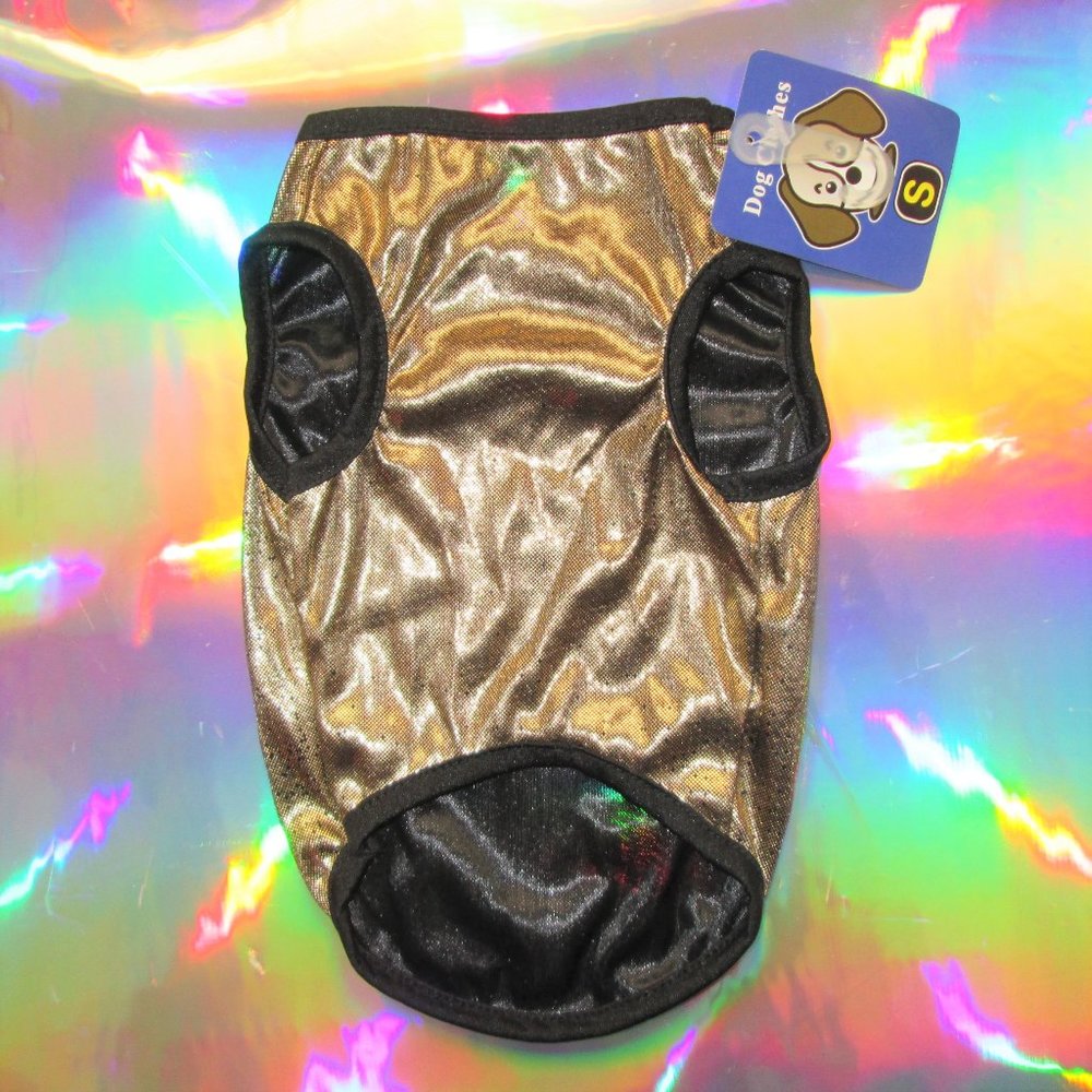 NEW gold metallic dog clothes shirt size small large